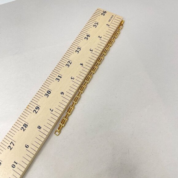 Napier Triple Link‎ Chain Bracelet Gold-Tone Marked Vintage Classic 7.5" - Picture 8 of 11